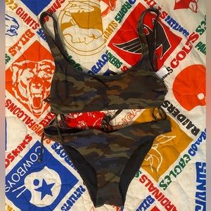 (L) No Boundaries Camo 2 Piece Bikini Set